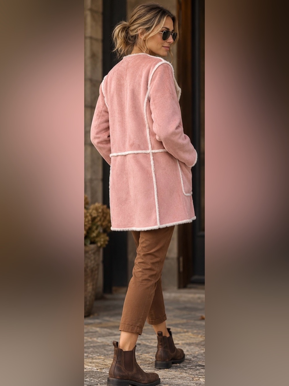 Regal Faux Furs Shearling Coat in Blush - Like New